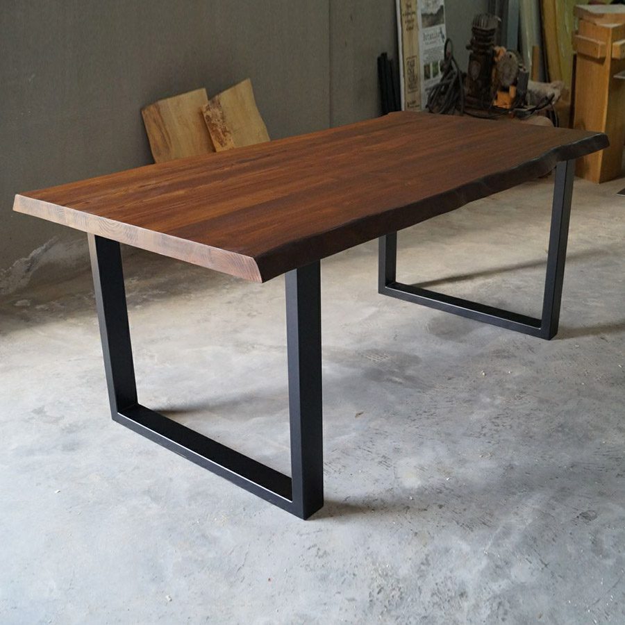 Tavolo legno massello rustico gambe in ferro