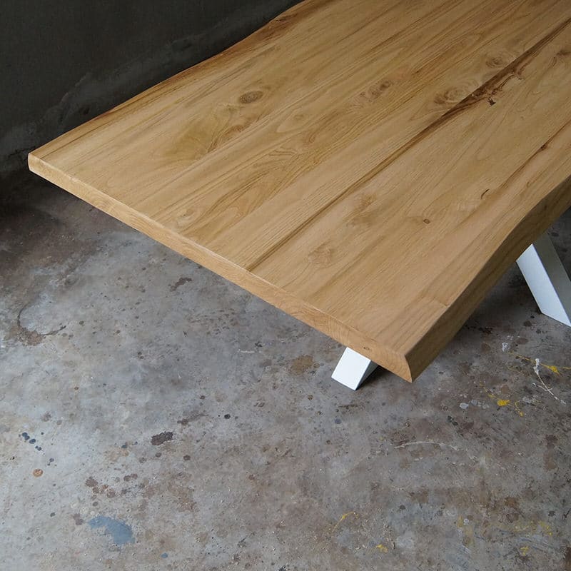 Tavolo legno massello gamba a Stella Bianca