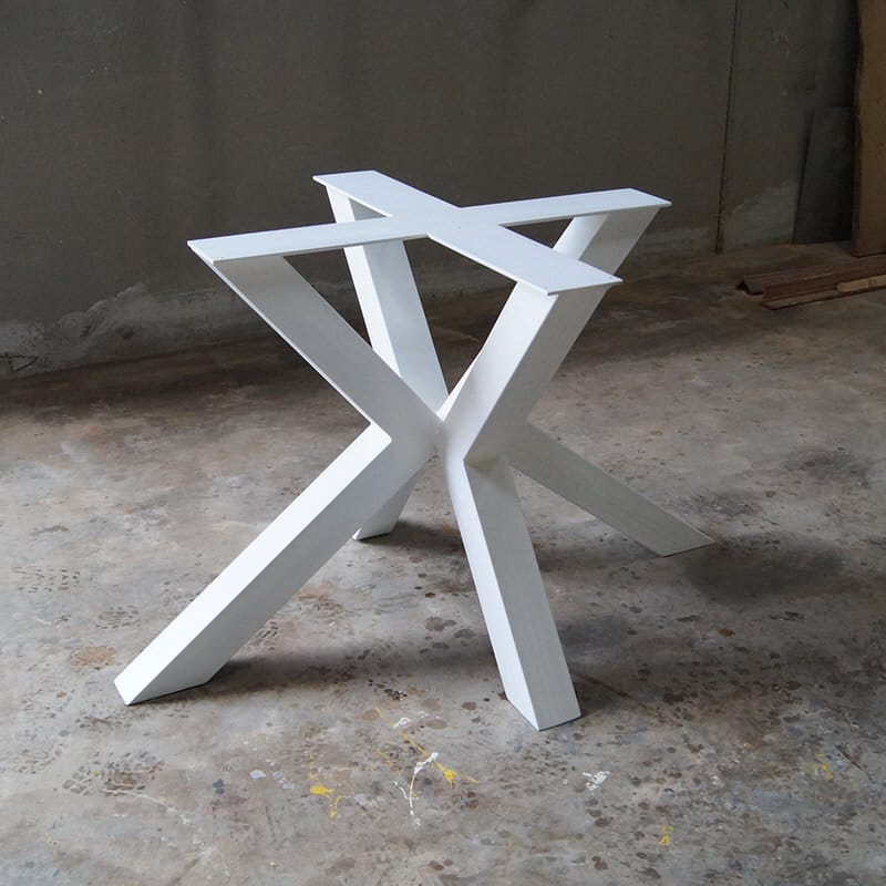 Tavolo legno massello gamba a Stella Bianca