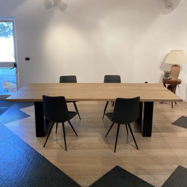 Tavolo riunioni in legno massello di rovere artigianale modello Impero