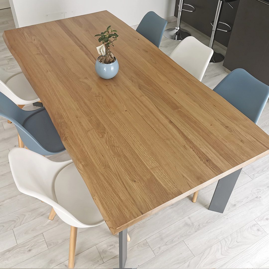 Tavolo in legno massello e gambe in ferro - Christofer - immagine 3