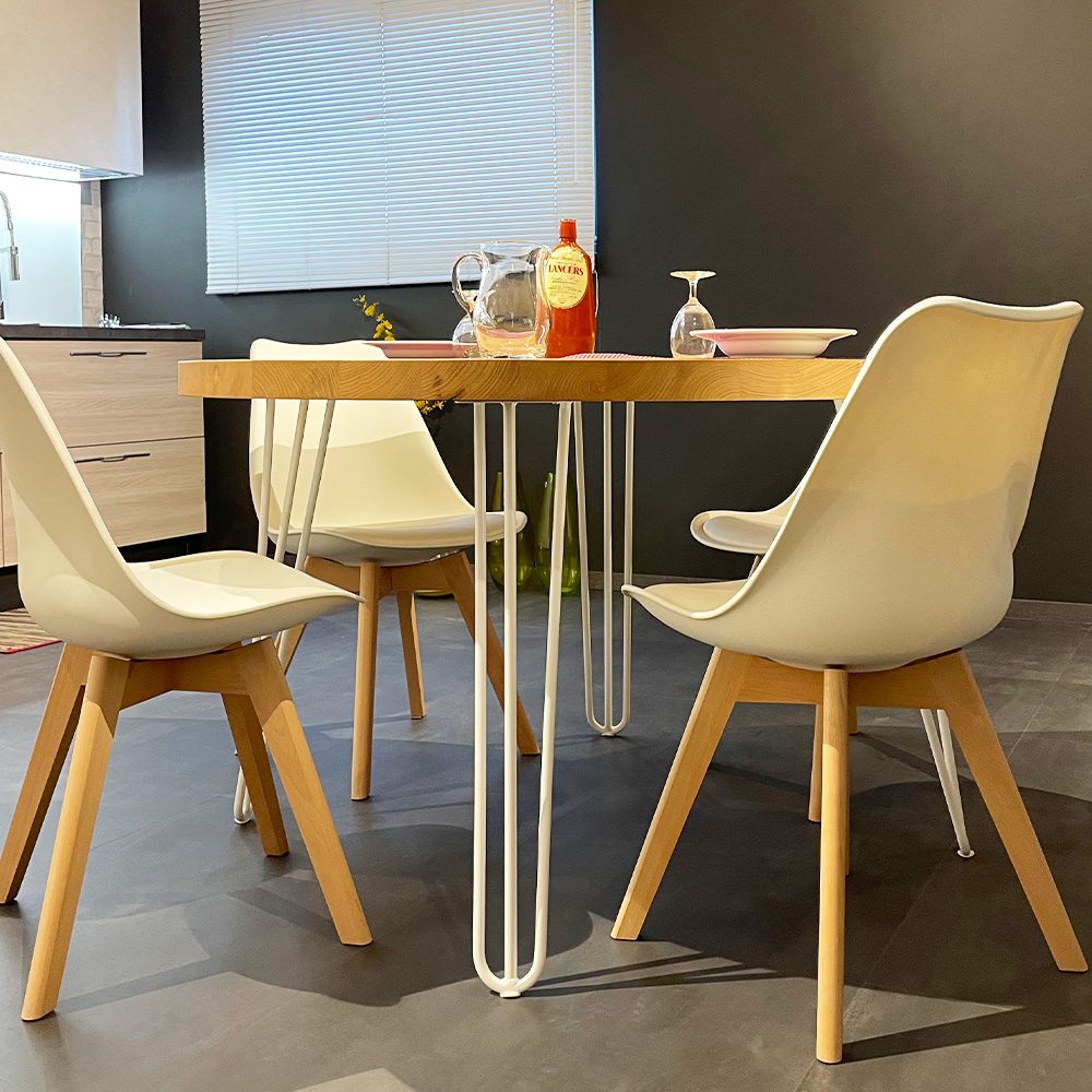 Tavolo rotondo in legno massello di castagno - Alan - immagine 2